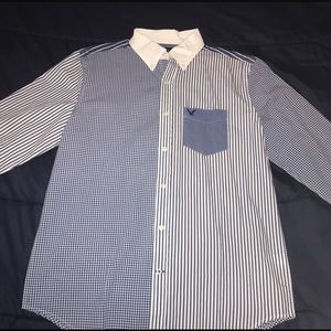Multi patterned american eagle button down